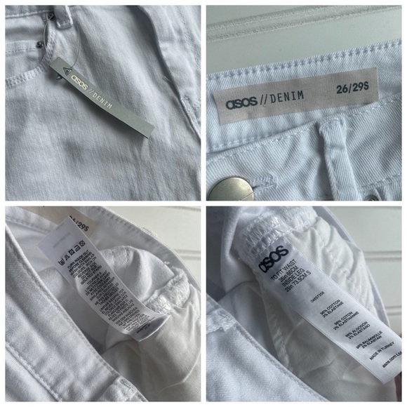 ASOS Denim Skinny Jeans White Size 26 XSmall Mid rise NWT Stretch - Picture 2 of 8